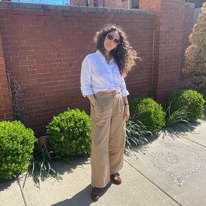 Madewell Khaki Wide-Leg Pants